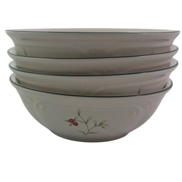 Pfaltzgraff Winterberry 5.8” Stoneware Cereal Soup Salad Bowls – Set of 4 - Picture 1 of 16